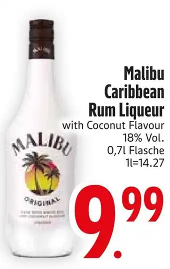 Edeka Malibu caribbean rum liqueur with coconut flavour Angebot