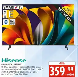 Marktkauf Hisense 4k-uhd-tv 58e6nt Angebot