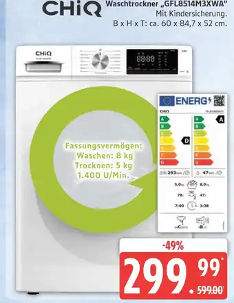 Marktkauf Chiq waschtrockner gfl8514m3xwa Angebot