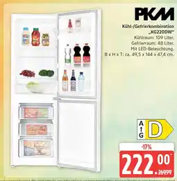 Marktkauf Pkm kühl-/gefrierkombination kg220dw Angebot