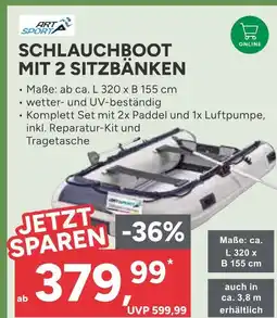 Marktkauf Artsport schlauchboot mit 2 sitzbänken Angebot