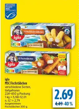 diska Iglo msc backfisch-stäbchen Angebot