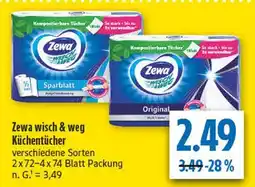 diska Zewa sparblatt küchentücher Angebot