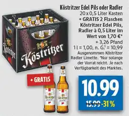 diska Köstritzer edel pils oder radler Angebot