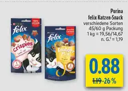 diska Purina felix crispies Angebot