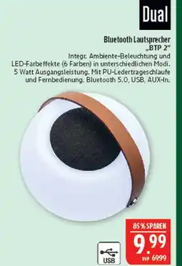 Marktkauf Dual bluetooth lautsprecher btp 2 Angebot