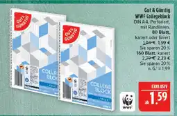 Marktkauf Gut & günstig wwf collegeblock din a4, 80 blatt, kariert oder liniert Angebot