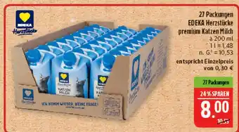 Marktkauf Edeka herzstücke premium katzen milch Angebot