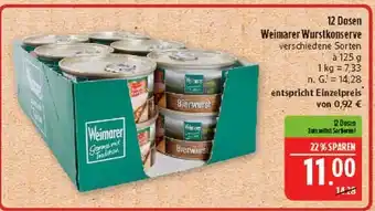 Marktkauf Weimarer wurstkonserve Angebot