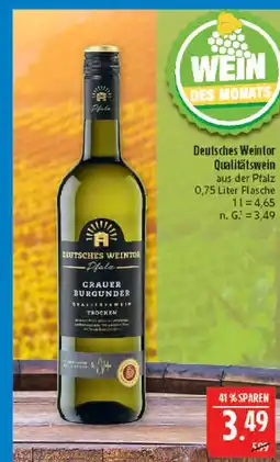 Marktkauf Deutsches weintor grauer burgunder qualitätswein trocken Angebot