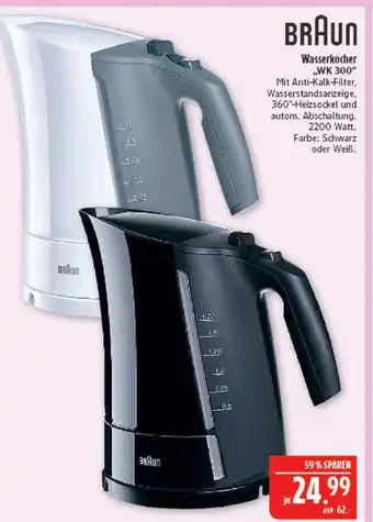 Marktkauf Braun wasserkocher wk 300 schwarz Angebot