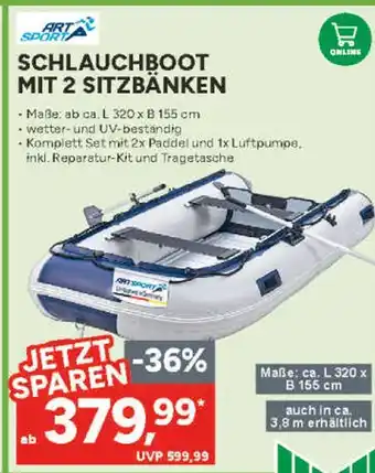 Marktkauf Artsport schlauchboot mit 2 sitzbänken Angebot