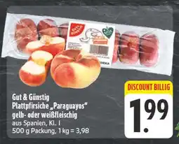 Edeka Gut & günstig plattpfirsiche paraguayos gelb- oder weißfleischig Angebot