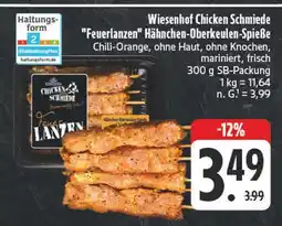Edeka Wiesenhof chicken schmiede feuerlanzen hähnchen-oberkeulen-spieße Angebot