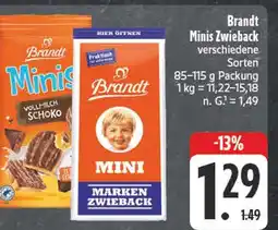 Edeka Brandt minis zwieback vollmilch schoko Angebot