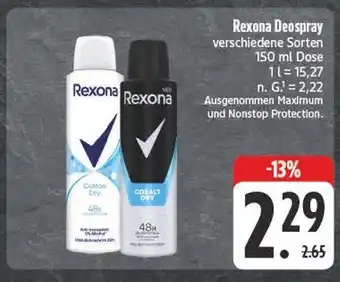 Edeka Rexona cotton dry deospray Angebot