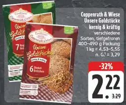 Edeka Coppenrath & wiese unsere goldstücke kernig & kräftig 7 roggen-brötchen Angebot