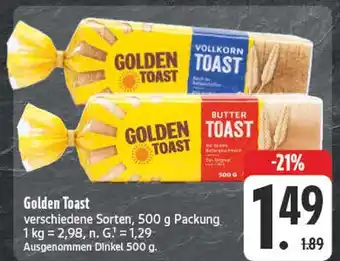 Edeka Golden toast vollkorn toast Angebot