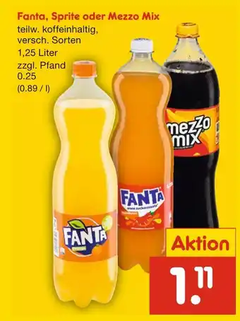 Netto Marken-Discount Fanta, sprite oder mezzo mix fanta, sprite oder mezzo mix Angebot