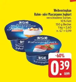 Edeka Weihenstephan mascarpone joghurt Angebot