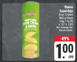 Edeka Mamee sour cream & onion stapelchips Angebot