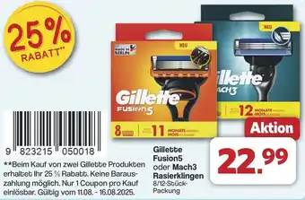 Famila Nord West Gillette Fusion5 oder Mach3 Rasierklingen Angebot