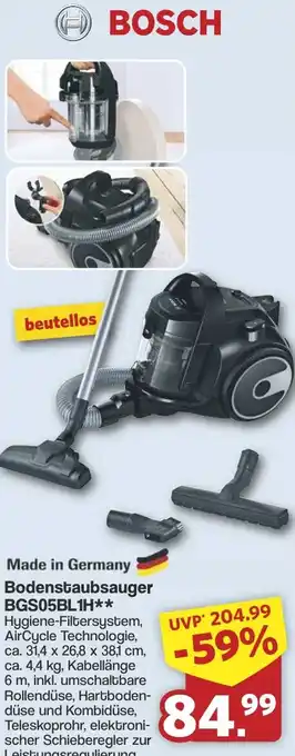 Famila Nord West BOSCH Bodenstaubsauger BGS05BL1H Angebot