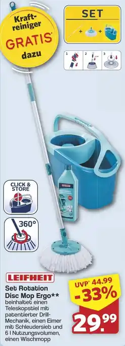 Famila Nord West LEIFHEIT Set Rotation Disc Mop Ergo Angebot