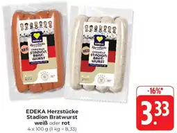 Hieber's Frische Center EDEKA Herzstücke Stadion Bratwurst weiß oder rot Angebot