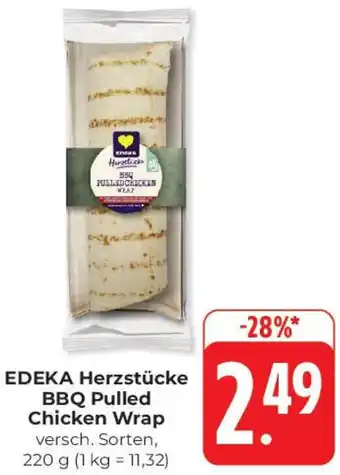 Hieber's Frische Center EDEKA Herzstücke BBQ Pulled Chicken Wrap Angebot