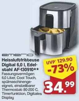 Famila Nord West Emerio Heissluftfritteuse Digital 6,0 I, Edelstahl AF-130910 Angebot