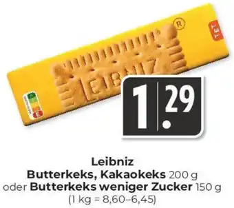 Hieber's Frische Center Leibniz Butterkeks, Kakaokeks oder Butterkeks weniger Zucker Angebot