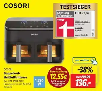 Lidl COSORI Doppelkorb Heißluftfritteuse Angebot