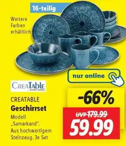 Lidl CREATABLE Geschirrset Angebot
