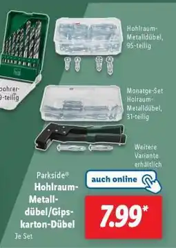 Lidl Parkside Hohlraum-Metalldübel/Gipskarton-Dübel Angebot