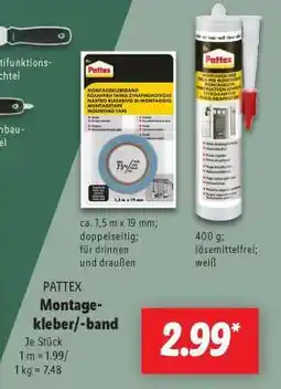 Lidl PATTEX Montage-kleber/-band Angebot