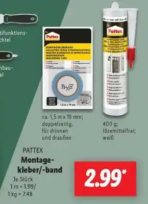 Lidl PATTEX Montage-kleber/-band Angebot