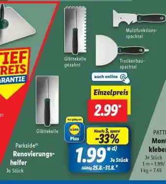 Lidl PARKSIDE Renovierungshelfer Angebot