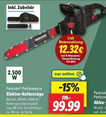 Lidl Parkside Performance Elektro-Kettensäge Angebot