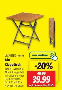 Lidl LIVARNO home Alu-Klapptisch Angebot