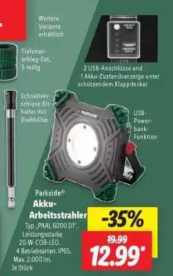 Lidl PARKSIDE Akku-Arbeitsstrahler Angebot