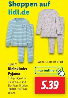 Lidl lupilu Kleinkinder Pyjama Angebot