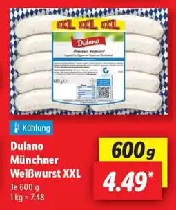 Lidl Dulano Münchner Weißwurst XXL Angebot