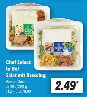 Lidl Chef Select to Go! Salat mit Dressing Angebot