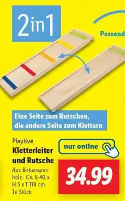 Lidl Playtive Kletterleiter und Rutsche Angebot