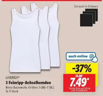 Lidl LIVERGY 3 Feinripp-Achselhemden Angebot