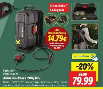 Lidl Akku-Rucksack 20V/40V Angebot