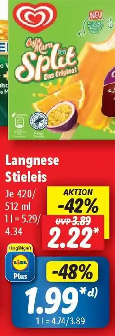 Lidl LANGNESE Stieleis Angebot