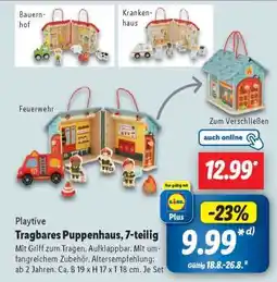 Lidl Playtive Tragbares Puppenhaus, 7-teilig Angebot
