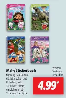 Lidl Mal-/ Stickerbuch Angebot